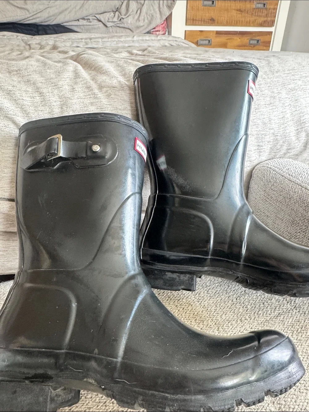 Hunter Black Original Glass Short Waterproof Rain & Snow Boots